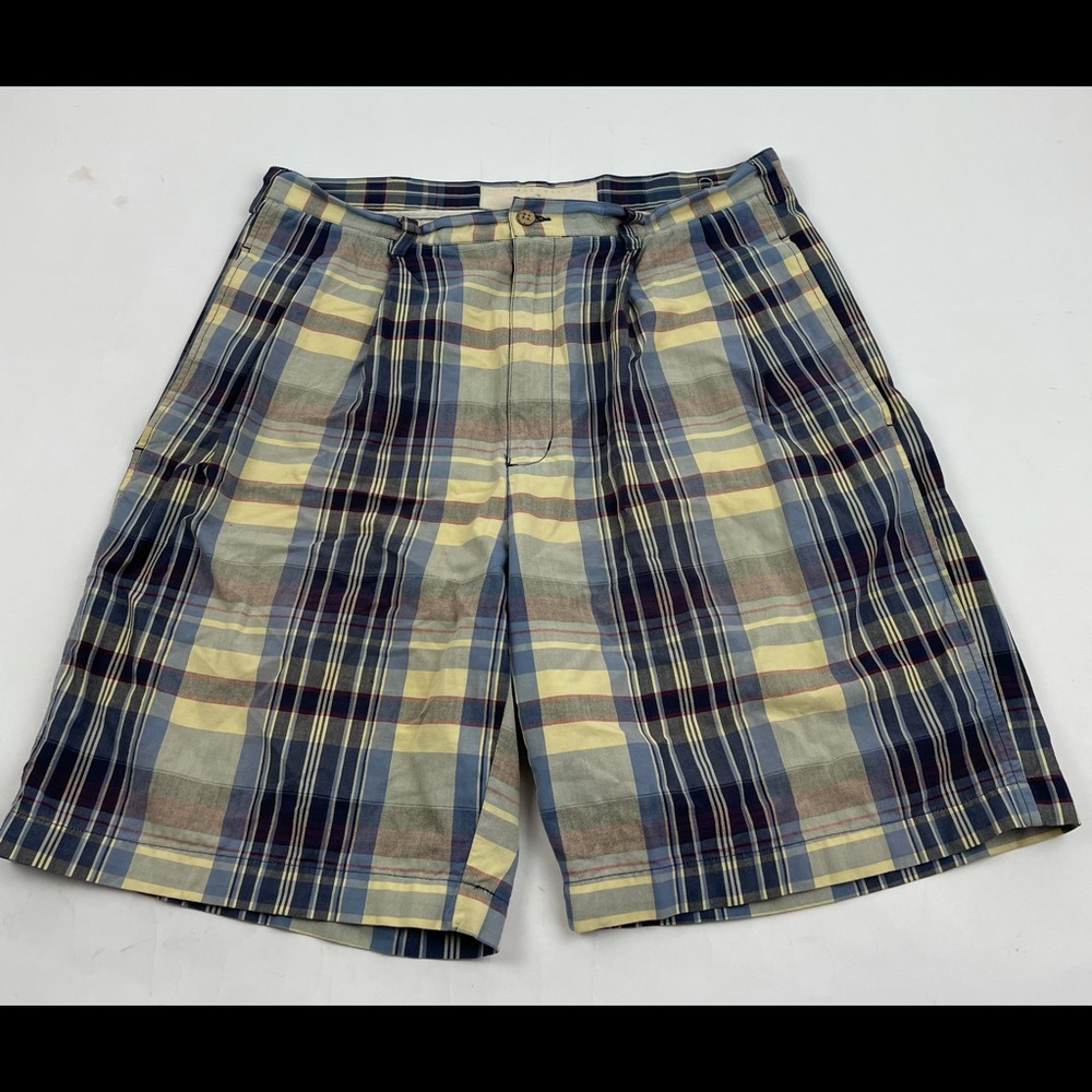 Preppy plaid cotton shorts Men’s 34 Natural Issue